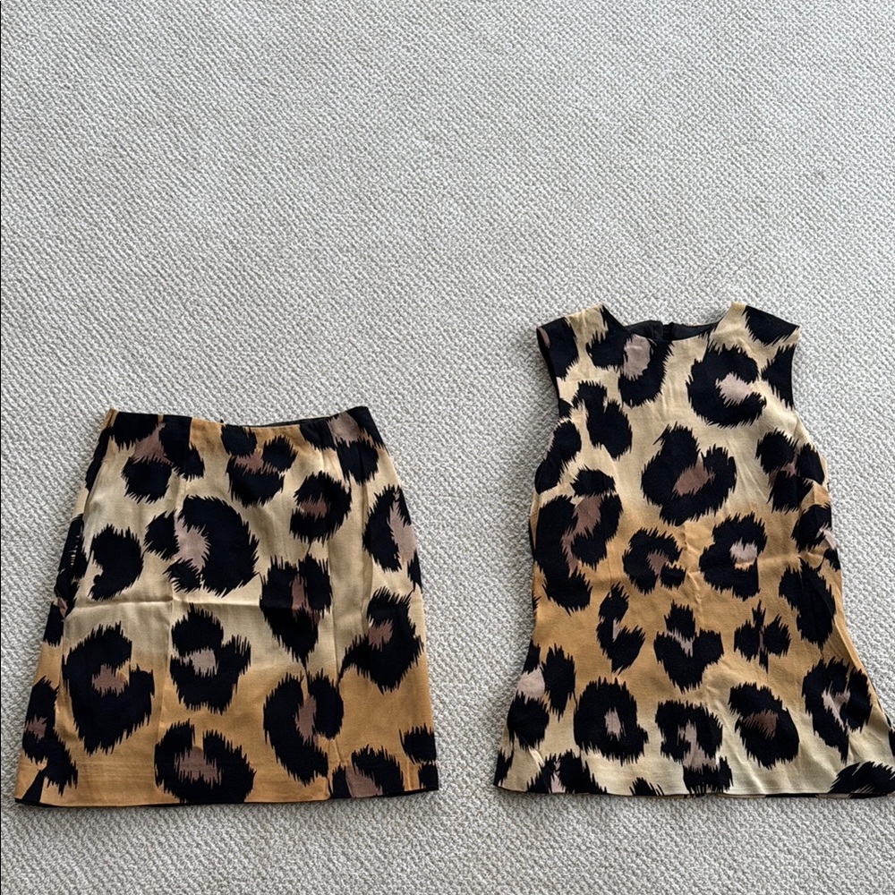 Leopard Print Kids Skirt and Top Set